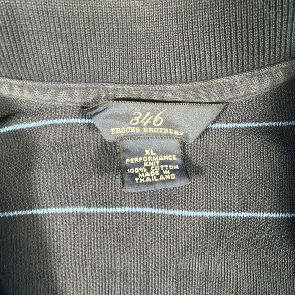 Brooks Brothers 346 Long Sleeve Polo Shirt Mens XL Blue Striped Preppy Logo - Picture 4 of 8
